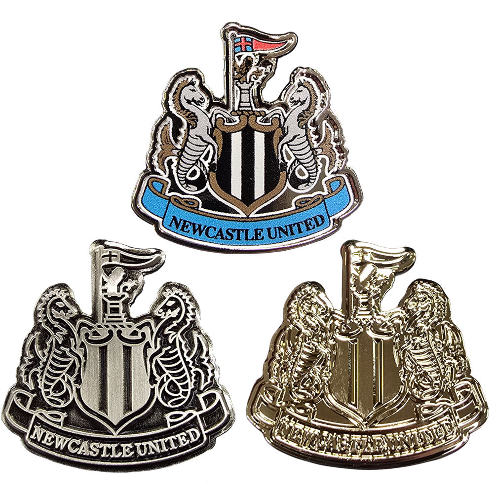 Newcastle United 3 piece crest pin badge set