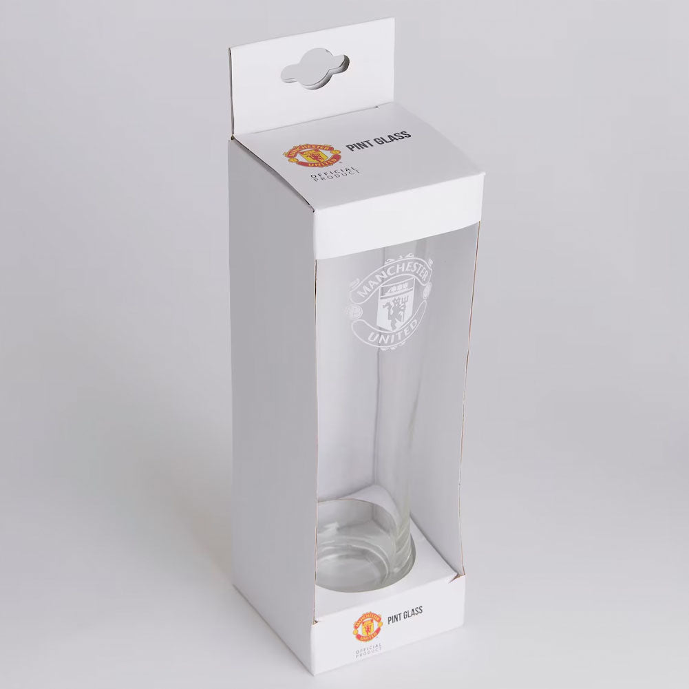 Manchester United Mono Crest Tall Beer Glass