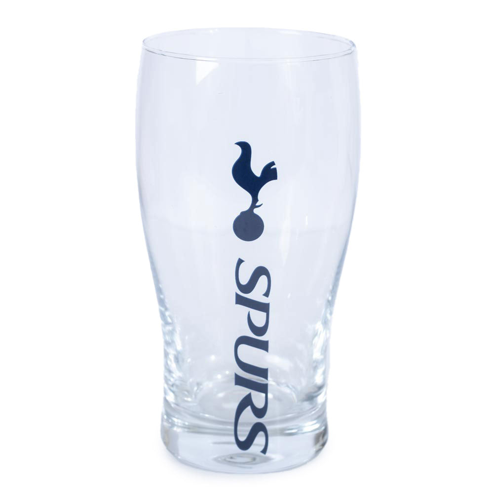 Clear glass with Tottenham Hotspur logo on a white background