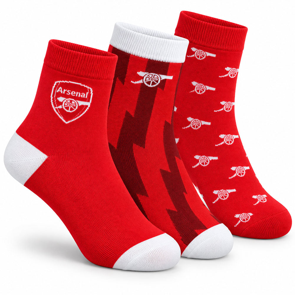 Official Arsenal adult's fashion socks 3 pack - Football Gifts Online