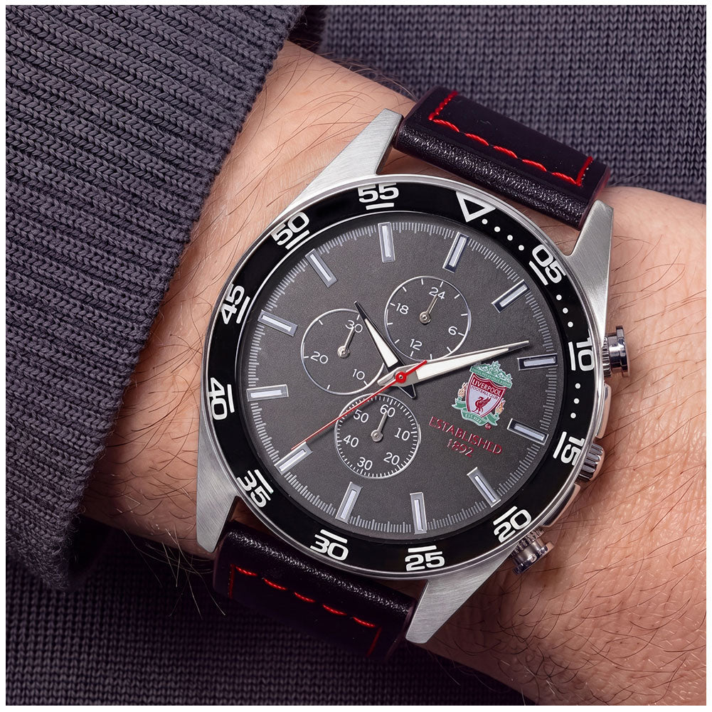 Liverpool FC Men's Leather Strap Chronograph Watch