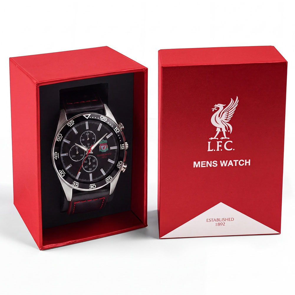 Liverpool FC Men's Leather Strap Chronograph Watch