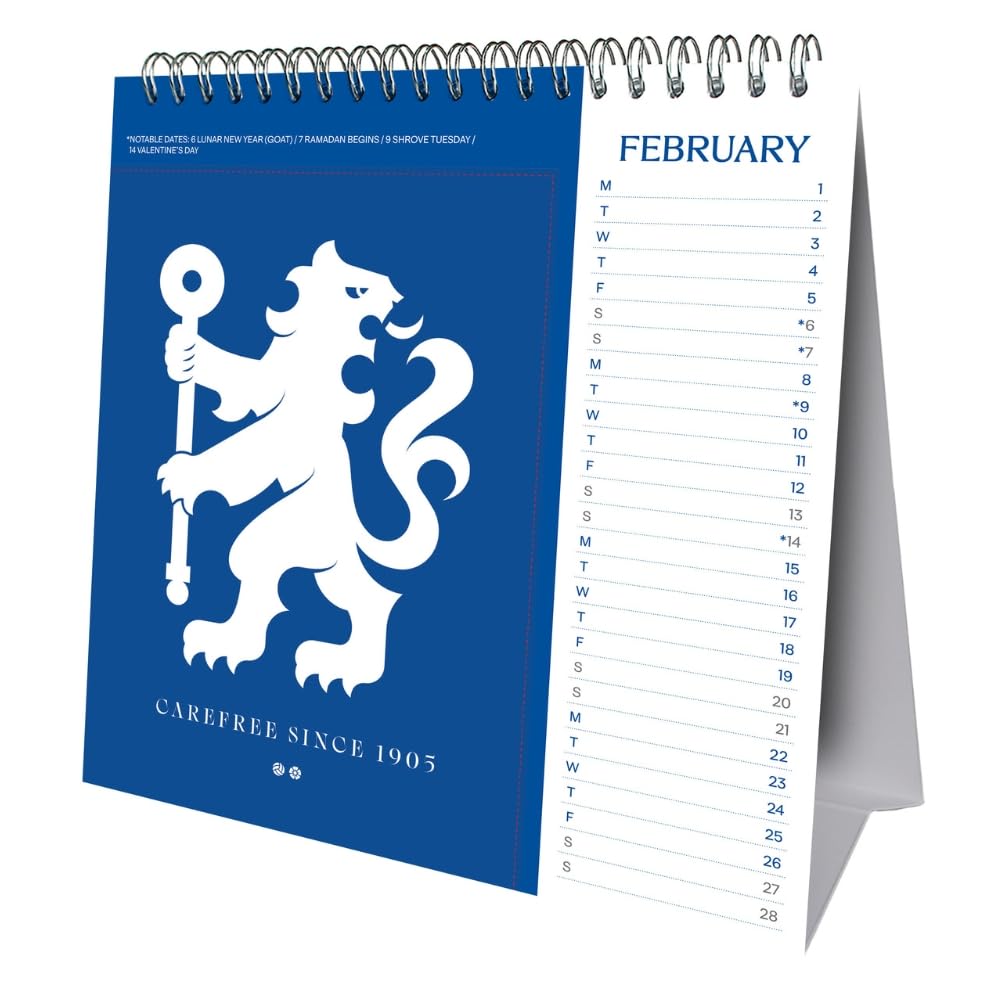 Chelsea FC 2027 Desktop Calendar