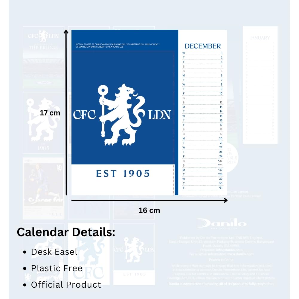 Chelsea FC 2027 Desktop Calendar