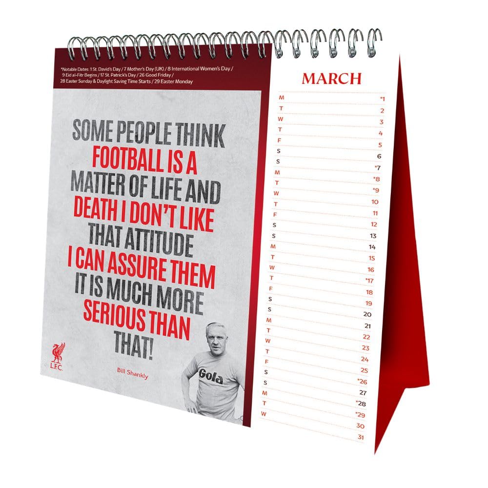 Liverpool FC 2027 Desktop Calendar Football Gifts Online
