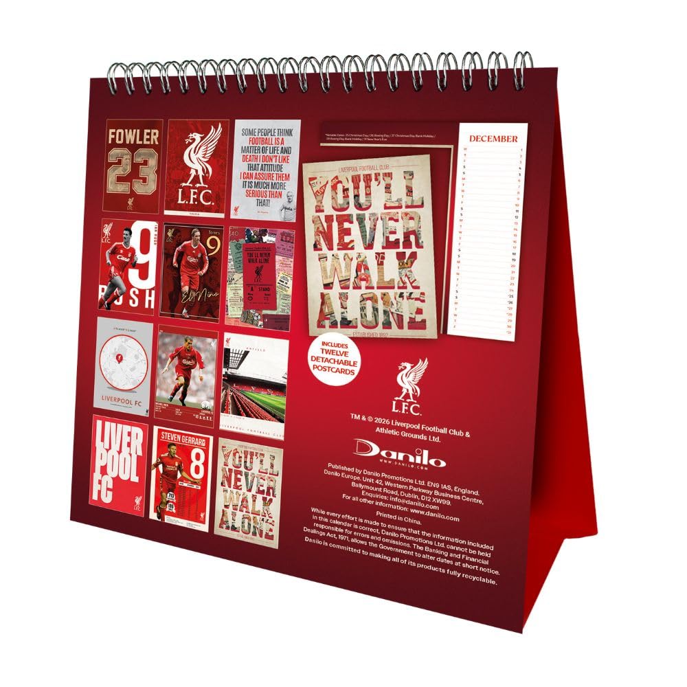 Liverpool FC 2027 Desktop Calendar Football Gifts Online