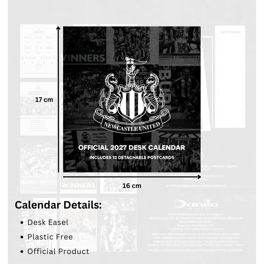 Newcastle United 2027 Desktop Calendar