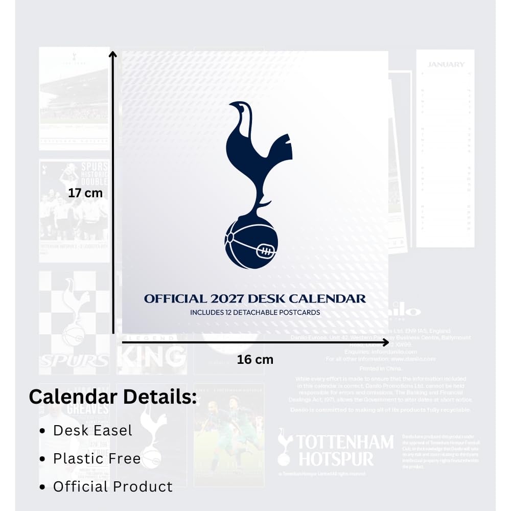 Tottenham Hotspur 2027 Desktop Calendar