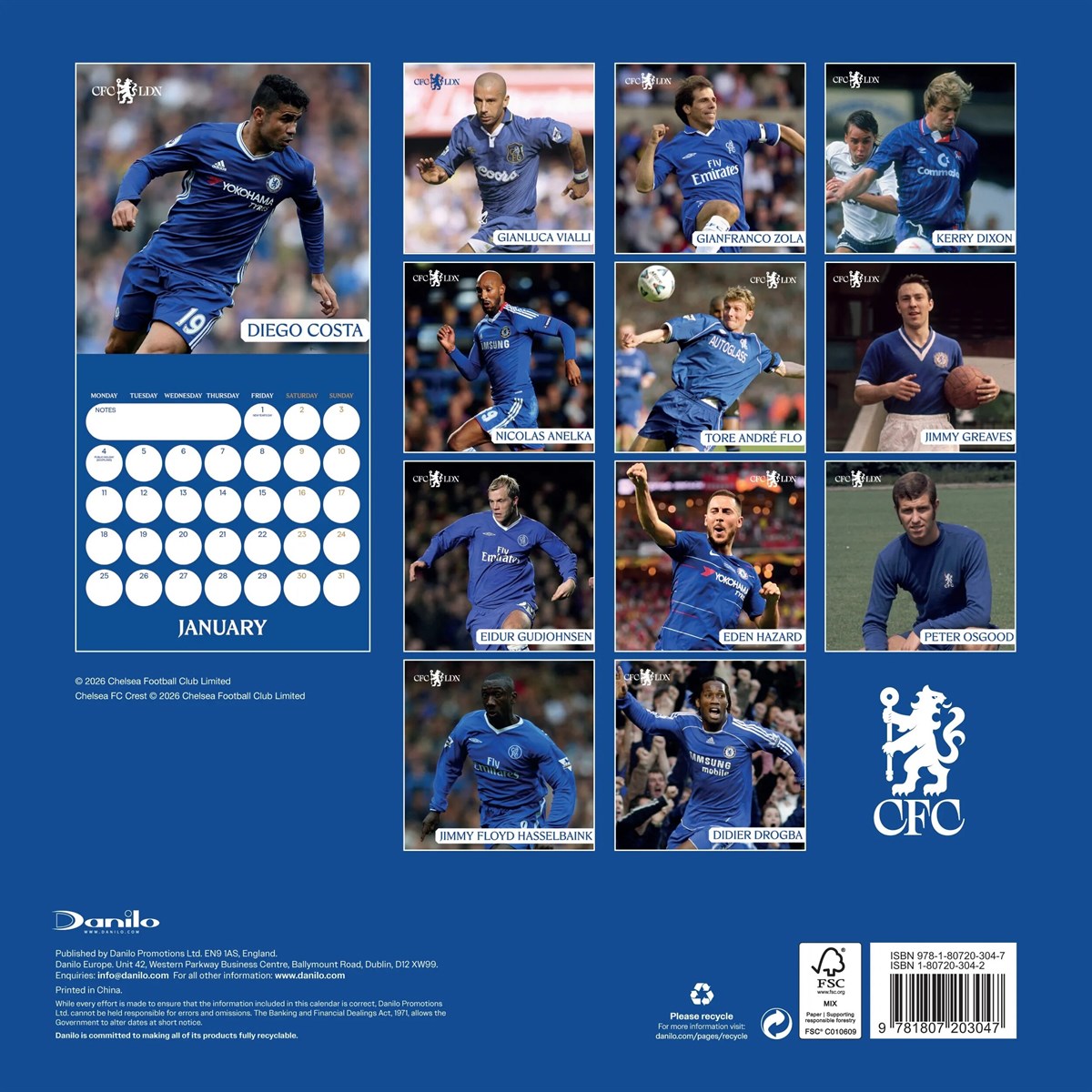 Chelsea FC Legends Square 2027 Calendar