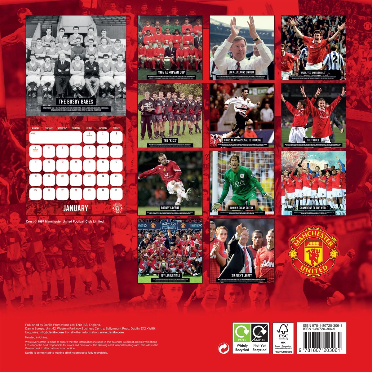 Manchester United Legends Square 2027 Calendar