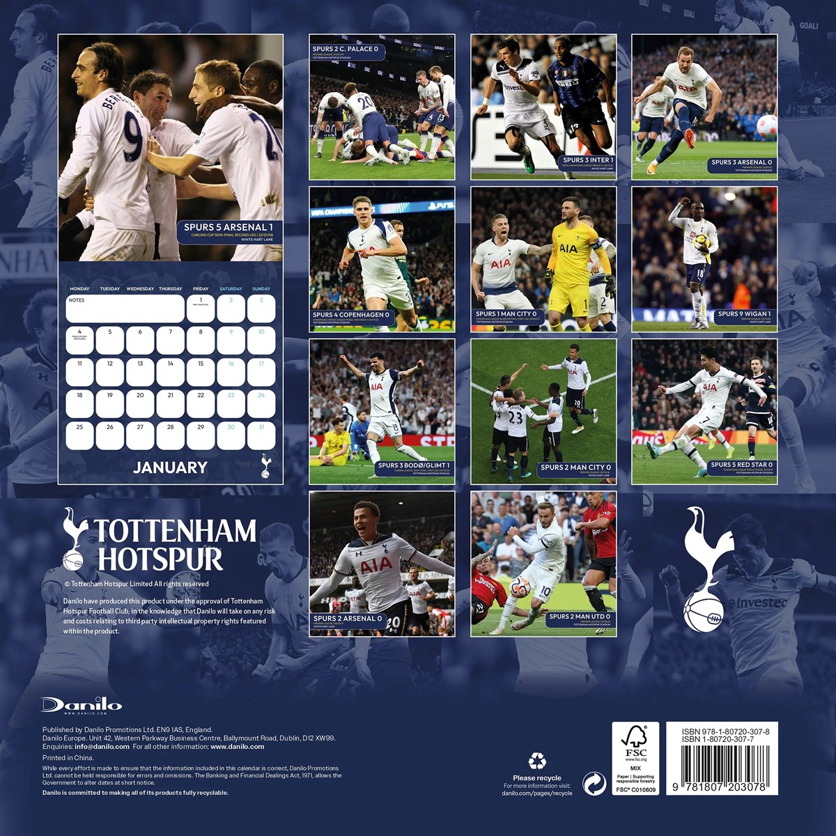 Tottenham Hotspur Legends Square 2027 Calendar