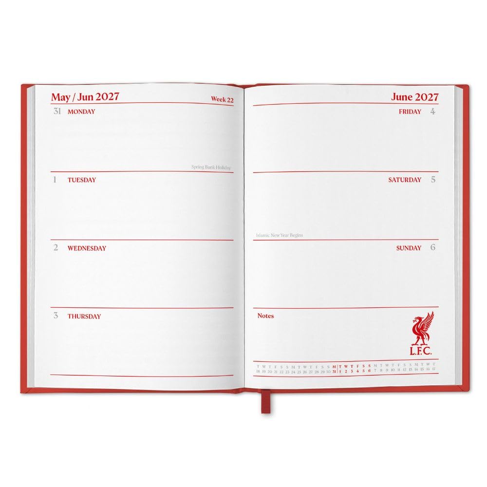 Liverpool FC 2027 A5 Diary Football Gifts Online