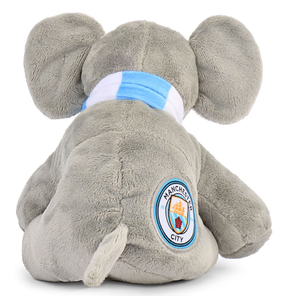 Manchester City plush elephant, detail view - Football Gifts Online
