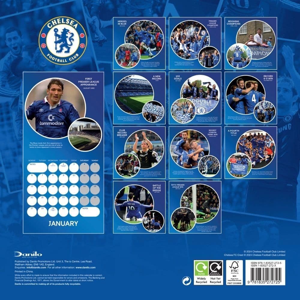 Chelsea FC Legends Square 2025 Calendar
