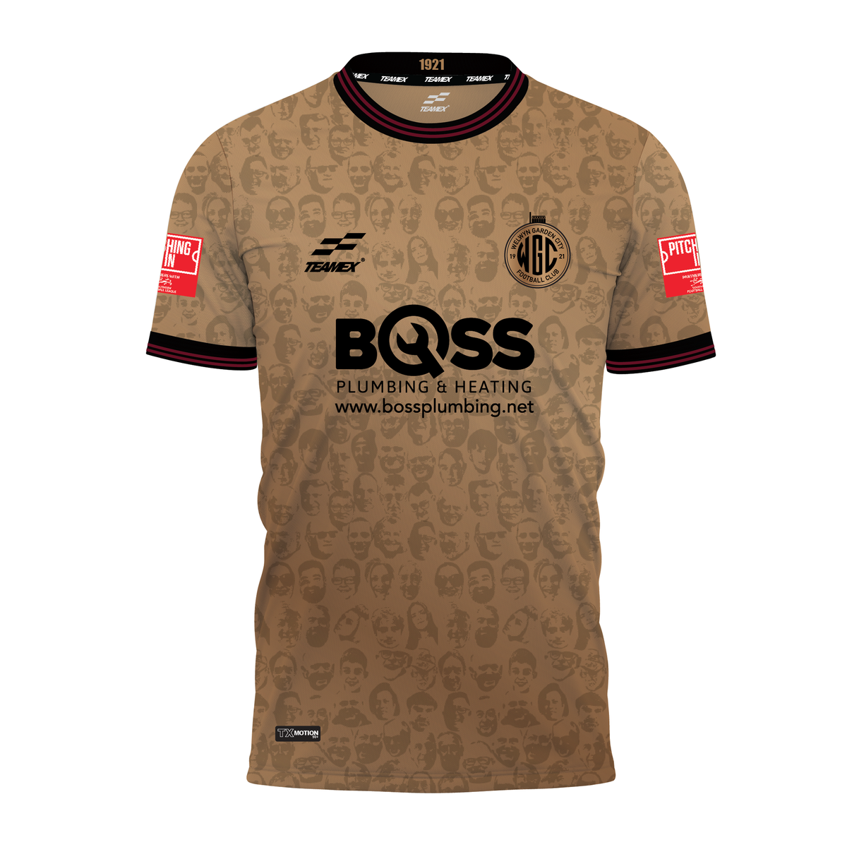Welwyn Garden City FC 2026/27 away shirt in gold